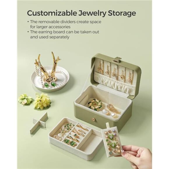 Travel Jewelry Box Organizer Portable Storage Case for Rings Earrings Necklaces - Picture 6 of 7